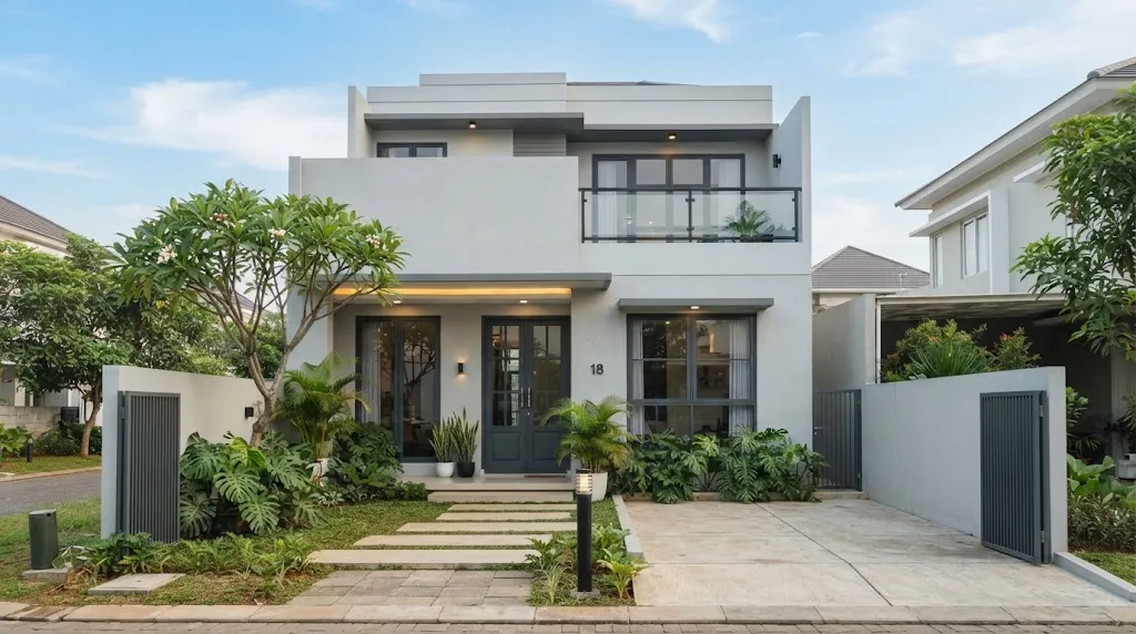 Ilustrasi Rumah Warna Abu-Abu/AI Generated