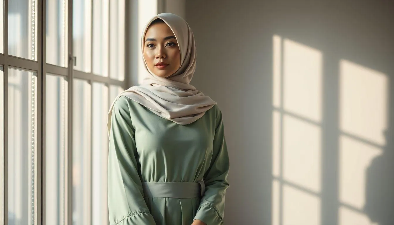 Padu Padan Hijab Sesuai Trend Warna Baju Lebaran 2026 (c) Ilustrasi AI