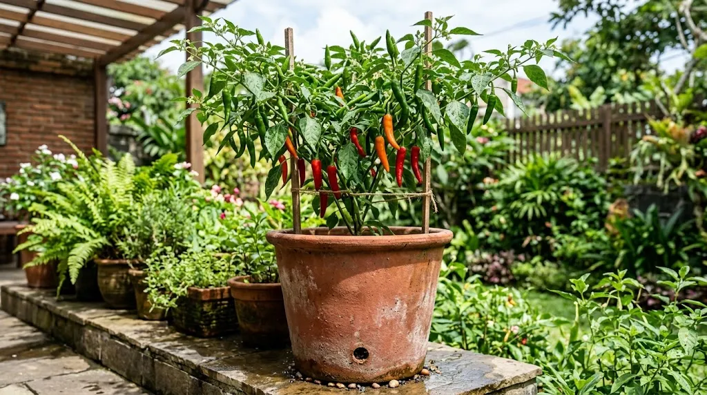 Pot tanaman cabai (AI Generated)