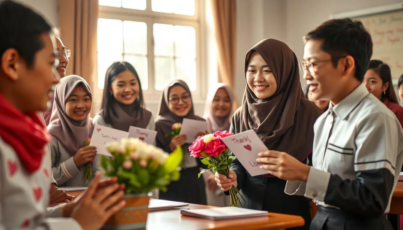 Tips Menyampaikan Ucapan Hari Guru untuk Wali Kelas (c) Ilustrasi AI