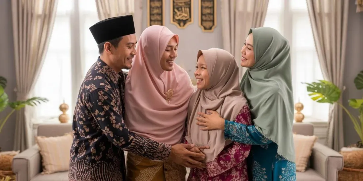 Momen kumpul bersamaan saat idul fitri (credit: Ilustrasi AI)