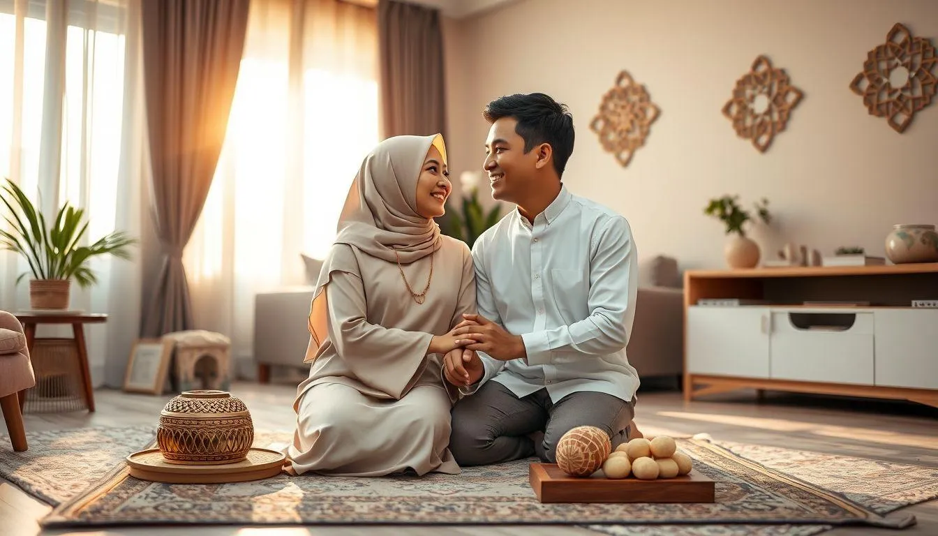 Pasangan merayakan idul fitri (c) Ilustrasi AI