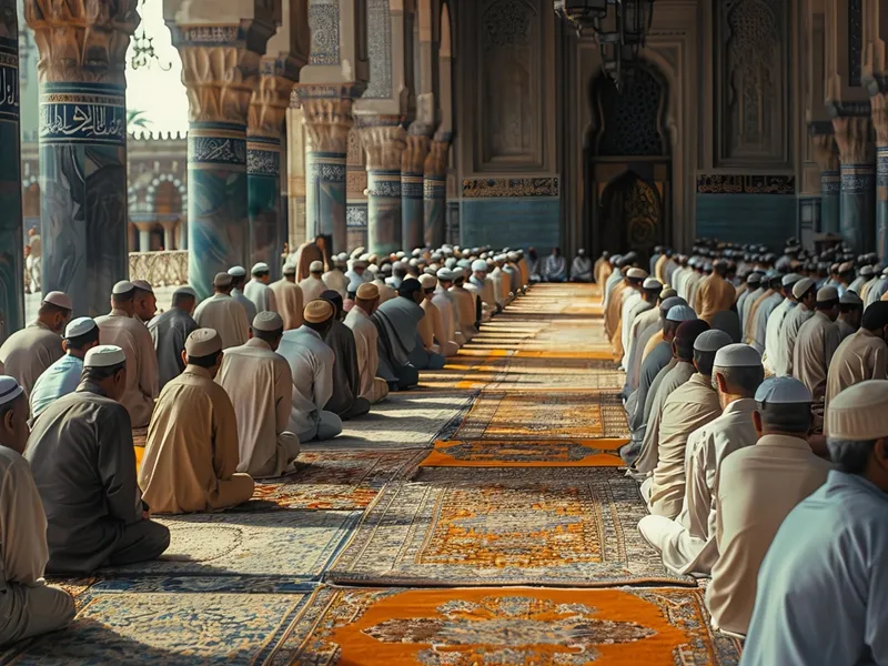 Suasana jamaah salat idul adha (c) Ilustrasi AI