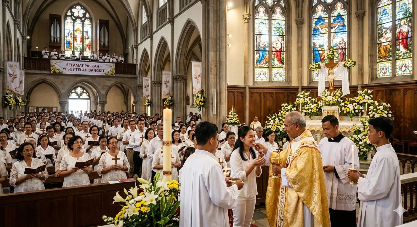 Ucapan Paskah Katolik untuk Komunitas Paroki dan Gereja (c) Ilustrasi AI
