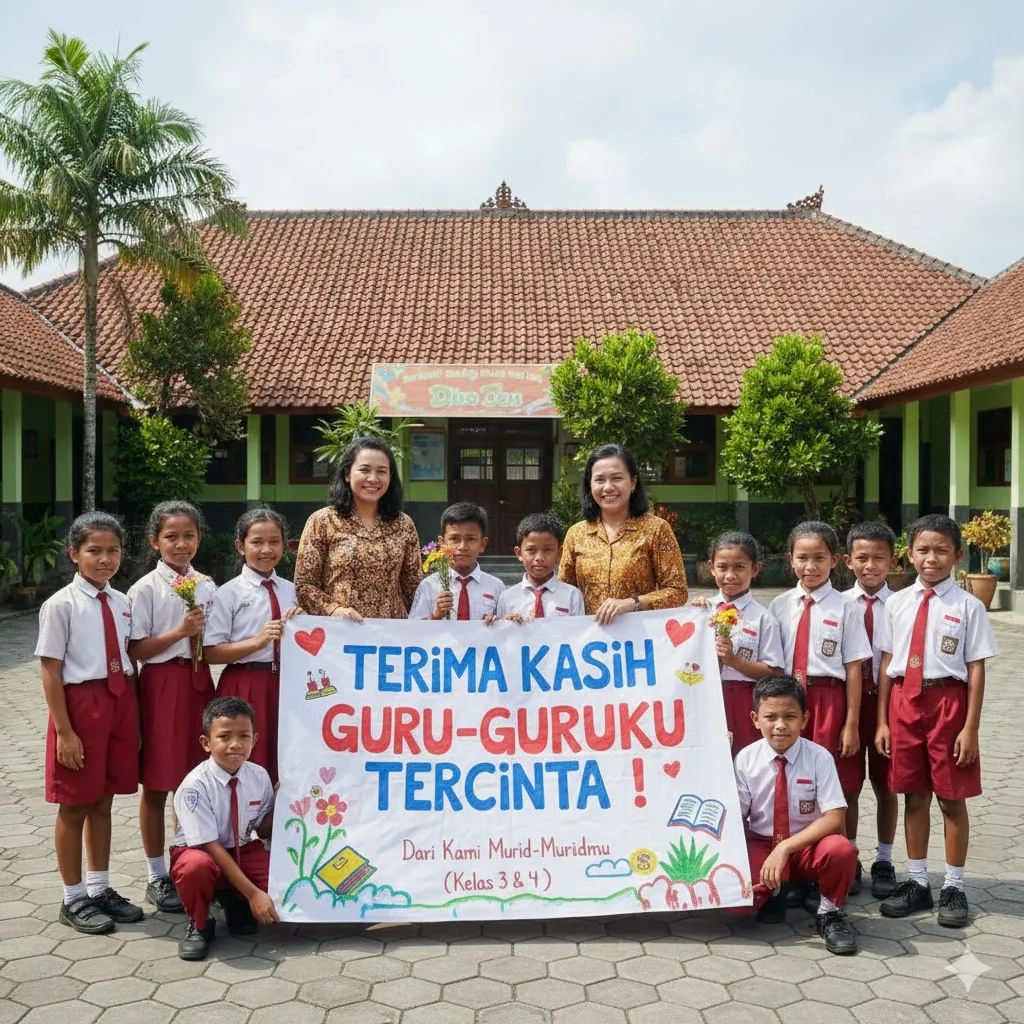 Ucapan Terima Kasih dari Orang Tua kepada Guru (c) Ilustrasi AI