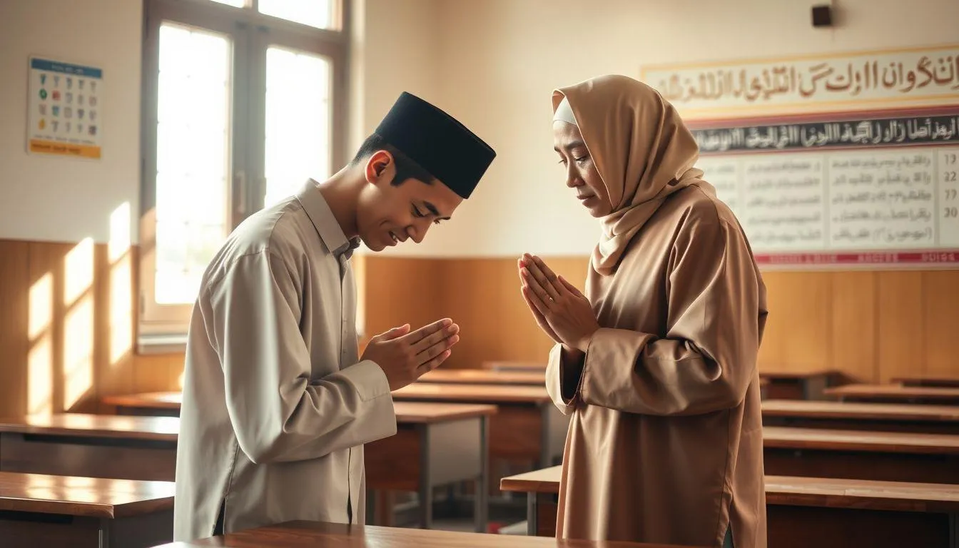Manfaat Mengucapkan Terima Kasih Kepada Guru Agama (c) Ilustrasi AI