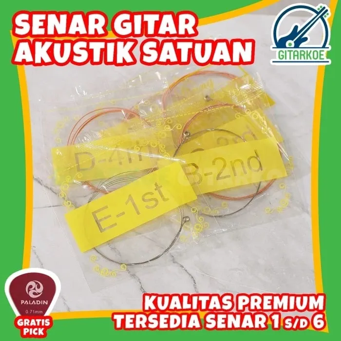 Senar akustik premium buat suara jernih dan sustain maksimal. (Shopee/gitarkoe)