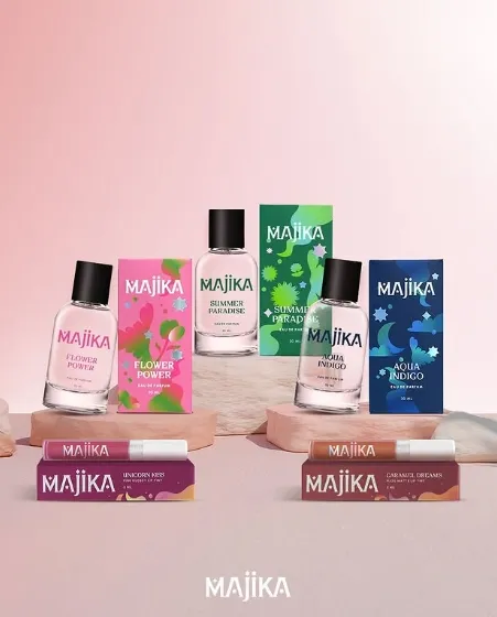 Produk MAJIKA, parfum dan lip tint. (c) MAJIKA.