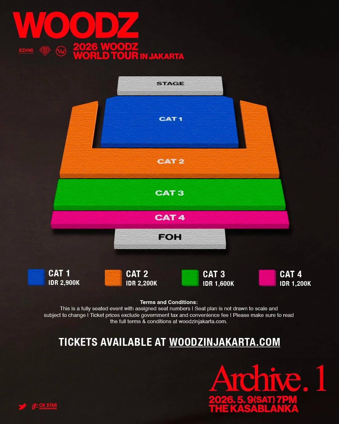 Seat Plan dan Harga Tiket Woodz © instagram.com/ckstar.id