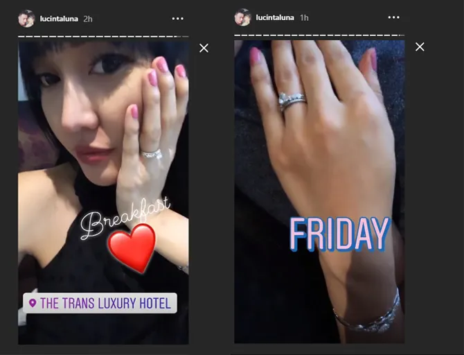 Lucinta pamer cincin credi: instagram.com/lucintaluna