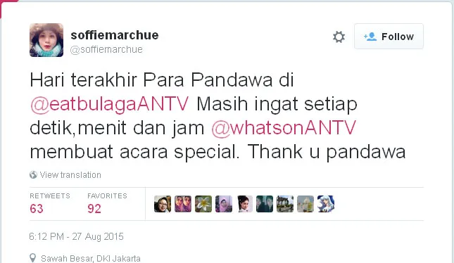 Soffie Marchue selaku sponsorship tegaskan kembalinya Pandawa ke India © Twitter.com/soffiemarchue