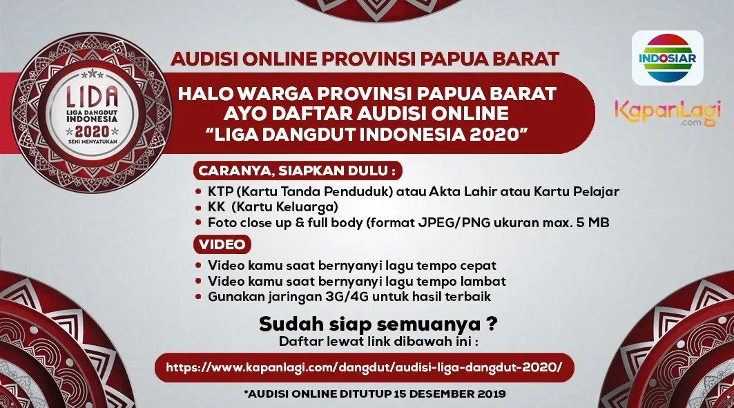 Audisi LIDA 2020 Provinsi Papua Barat (credit: Kapanlagi.com)
