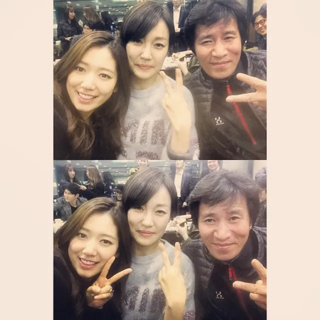 Park Shin Hye bersama ayah dan ibu dalam drama Pinocchio. @Park Shin Hye Instagram