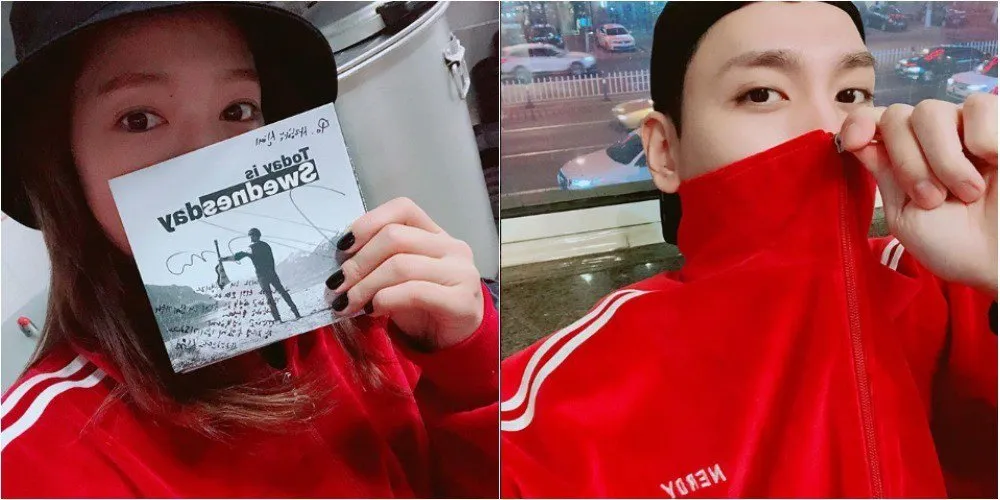 Jaket merah ini, baju couple? © Istimewa