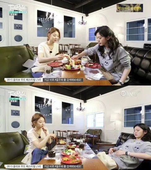 Park Soo Jin dan Lizzy After School yang sampai menghabiskan 11 porsi makanan. ©soompi.com