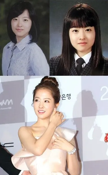 (Atas) foto kelulusan SMA Park Bo Young, dibandingkan dengan Park Bo Young saat di sebuah event 1 Oktober lalu. © istimewa