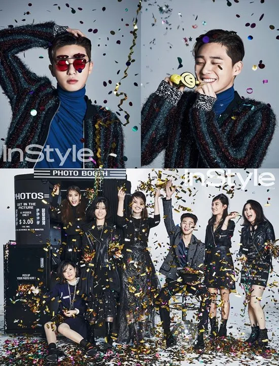 Park Seo Jun berpose ceria dengan para fans She Was Pretty. © InStyle Magazine