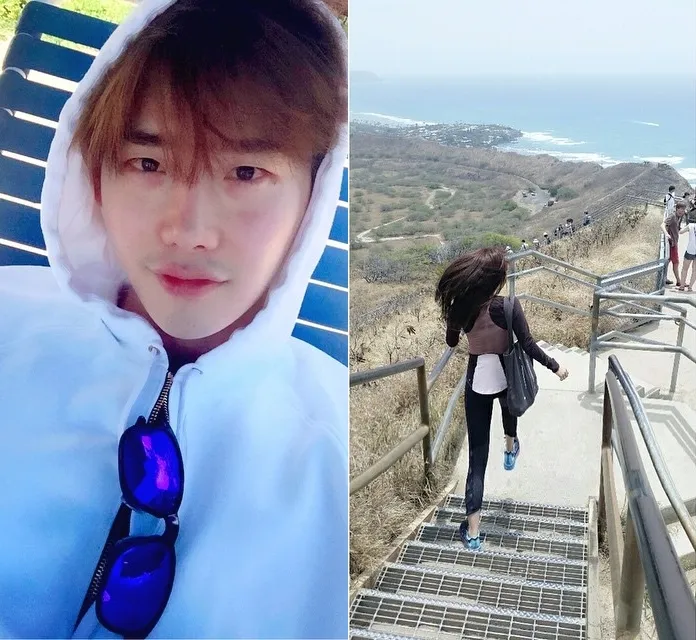 Instagram Lee Jong Suk dan Park Shin Hye saat di Hawai. ©istimewa