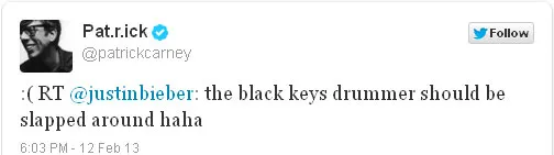 Tweet Balasan Patrick Carney