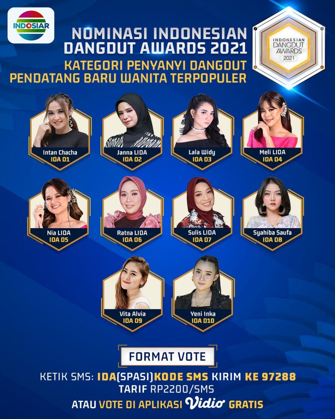 Most popular newcomer female singer (credit: instagram.com/indosiar)