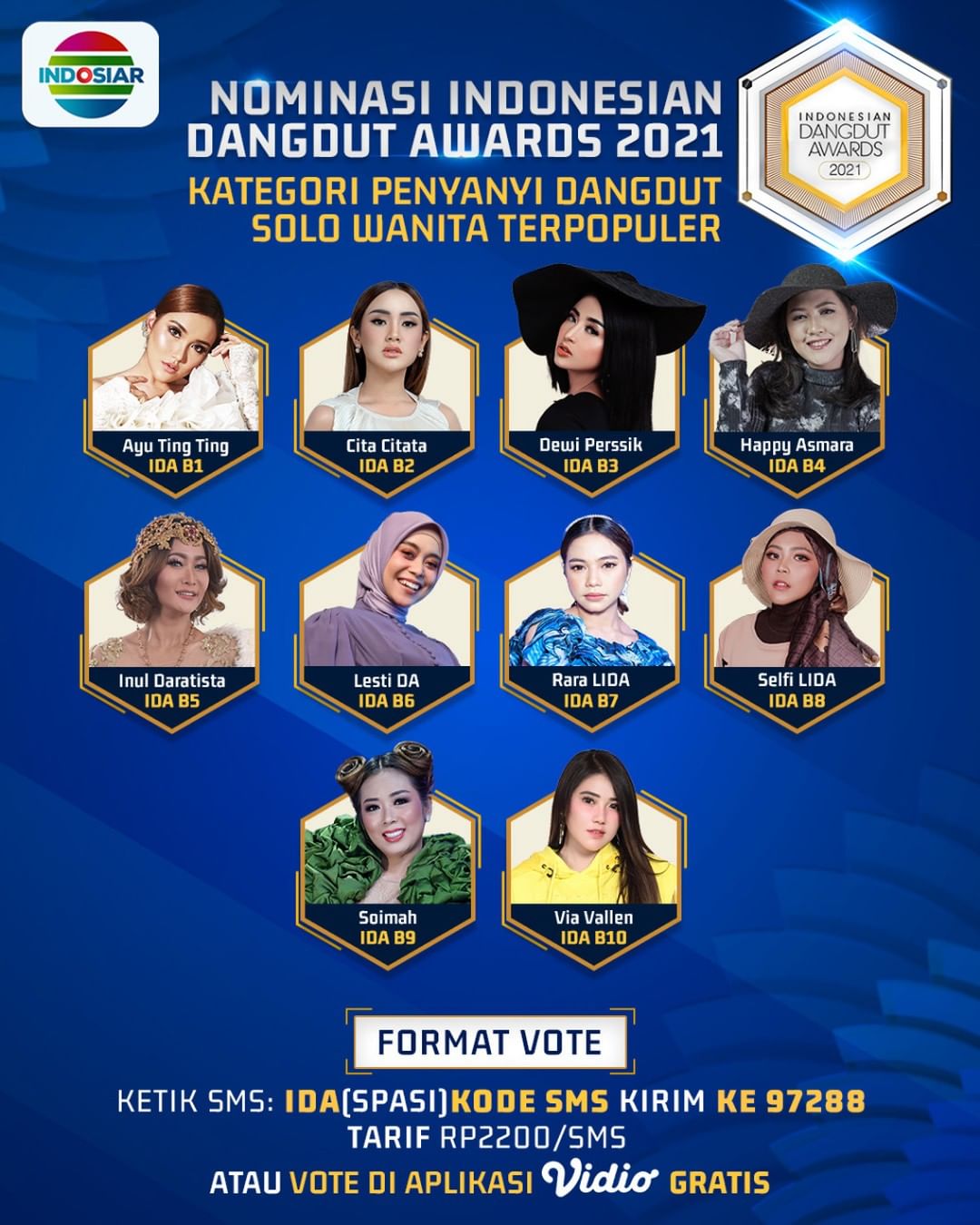 Most popular female solo dangdut singer (credit: instagram.com/indosiar)