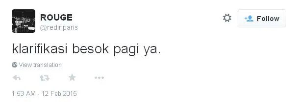 Rencananya @redinparis akan memberikan klarifikasinya hari ini ©Twitter.com/redinparis