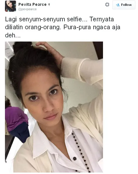 Status Pevita Pearce @foto: Official Twitter Pevita Pearce