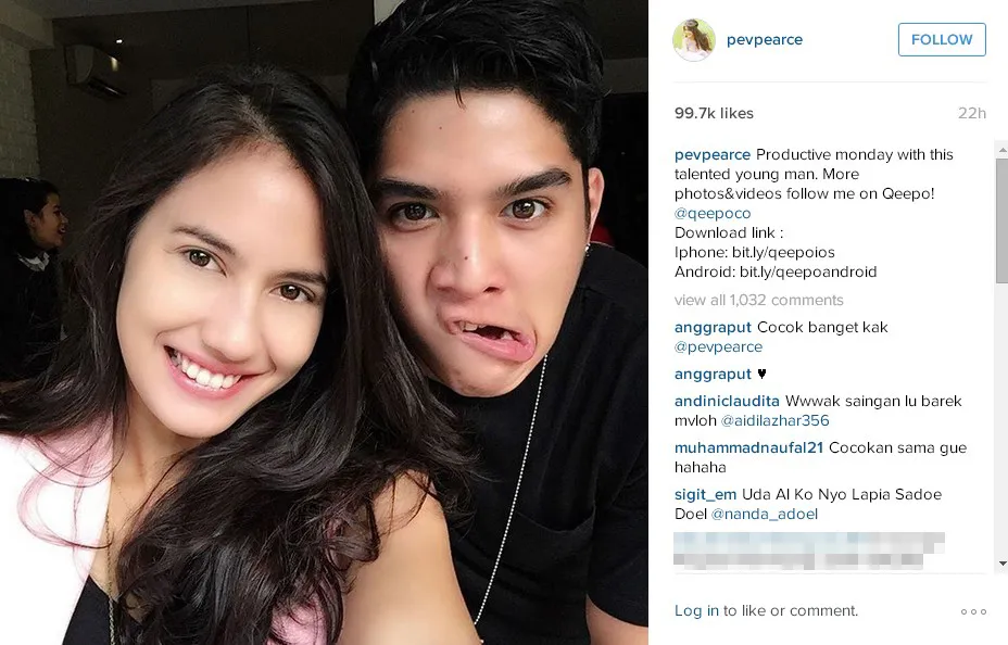 Inilah foto selfie Pevita dan Al © instagram.com/pevpearce