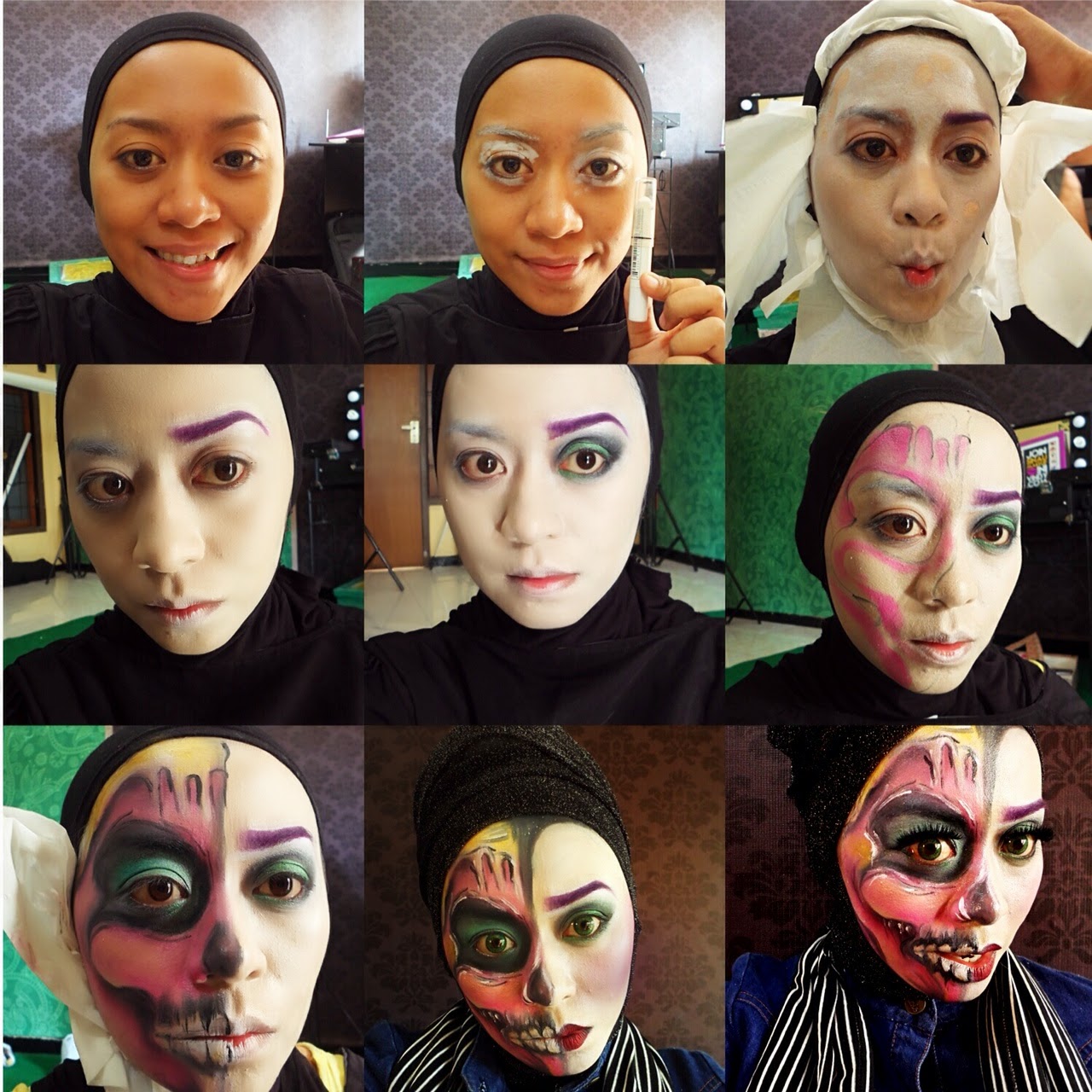 make up halloween seram