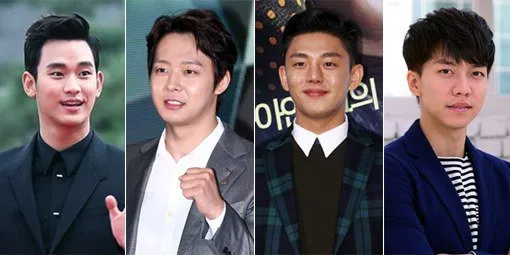 Empat aktor yang sedang mempertimbangkan segala hal sebelum wajib militer © hancinema.net