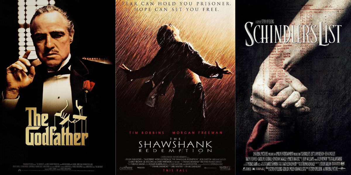 10 Films with the Highest Rating on IMDb, including 'THE GODFATHER' and 'THE SHAWSHANK REDEMPTION'