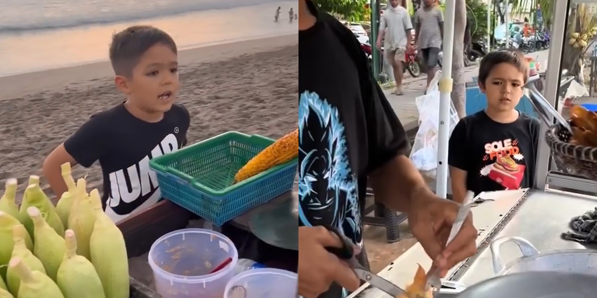 10 Photos of El Barack, Jessica Iskandar's Son, Buying Traditional Snacks by Himself, Foreign Kid Loves Cilok and Batagor