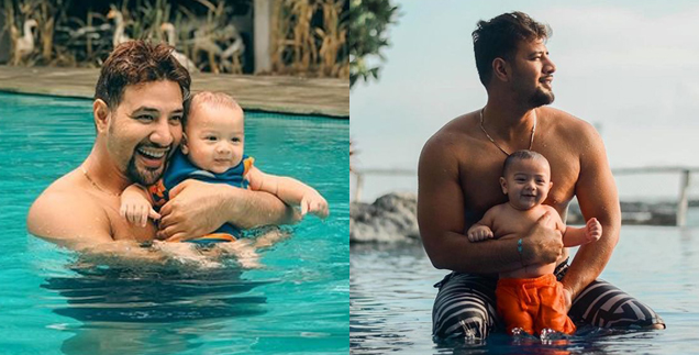 10 Photos of Shirtless Ammar Zoni While Taking Care of Baby Air, Showing off His Ripped Body as a Hot Daddy