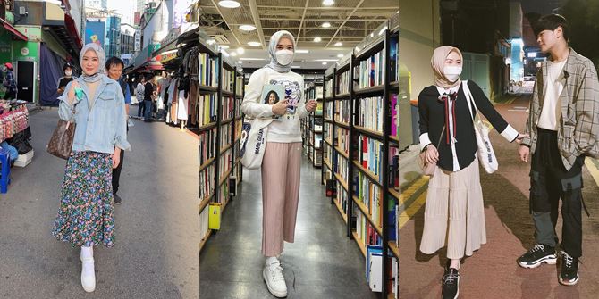 10 OOTD Ayana Moon When Going to the Market or Mosque in Seoul, Inspiration for Muslim K-Pop Fans Planning to Visit Korea