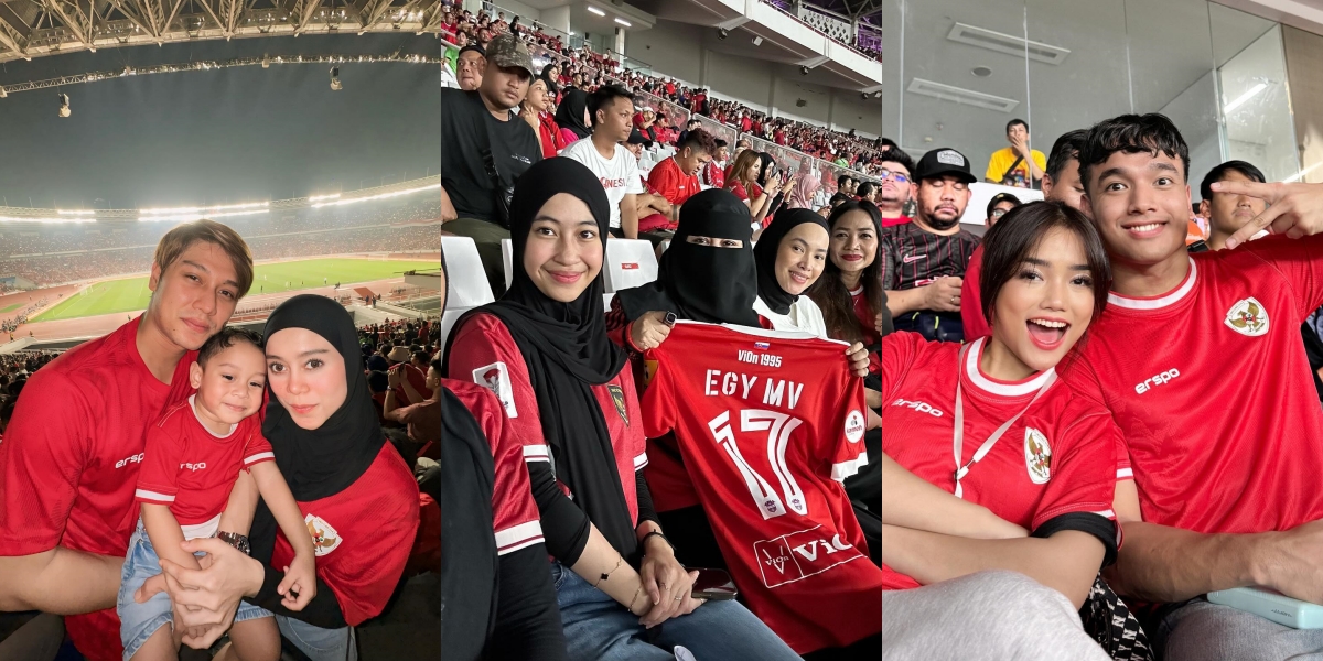 10 Portraits of Artists Supporting the Indonesian National Team at GBK, Umi Pipik Encourages Son-in-Law - Lesti and Rizky Billar Invite Levian