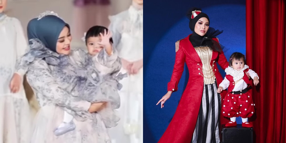 10 Photos of Aurel Hermansyah Strutting on the Catwalk with Ameena, Beautifully Coordinated Like a Queen and Princess - The Cute Little One Waves Her Hand Adorably