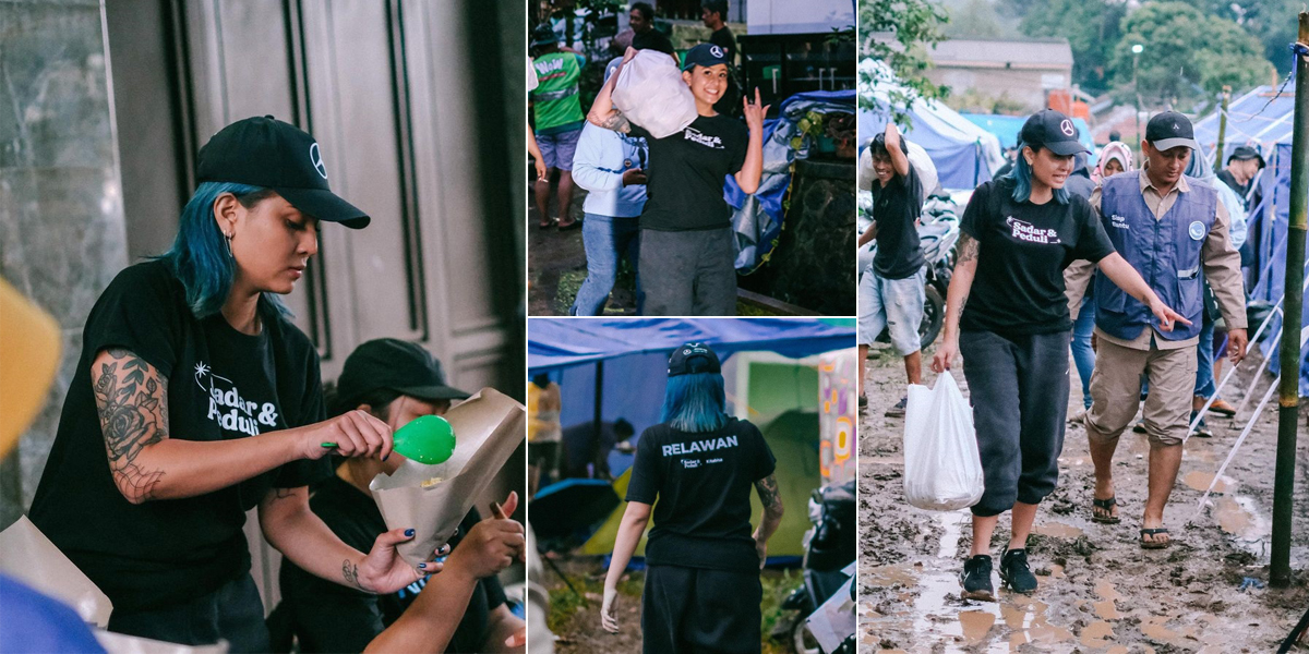 10 Photos of Awkarin as a Volunteer to Help Earthquake Victims in Cianjur, Her Style is Called Macho - Harvesting Praise from Netizens