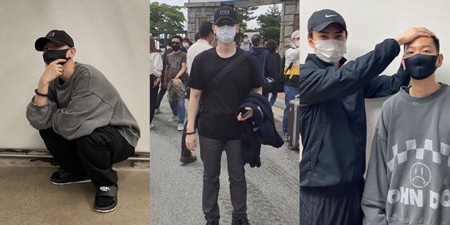 10 Portraits of Baekhyun from EXO Departing for Mandatory Military Service, Accompanied by His Brother - Covering His Bald Head with a Hat