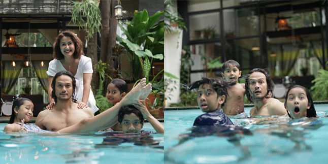 10 Happy Moments of Dwi Sasono and Family After Exiting Rehabilitation, Swimming Together with Children