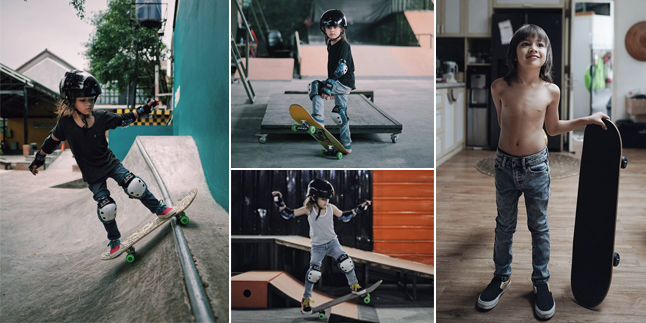 10 Photos of Bjorka, Ringgo Agus Rahman's Son, When Playing Skateboard, Long-Haired and Handsome Like a Teenager