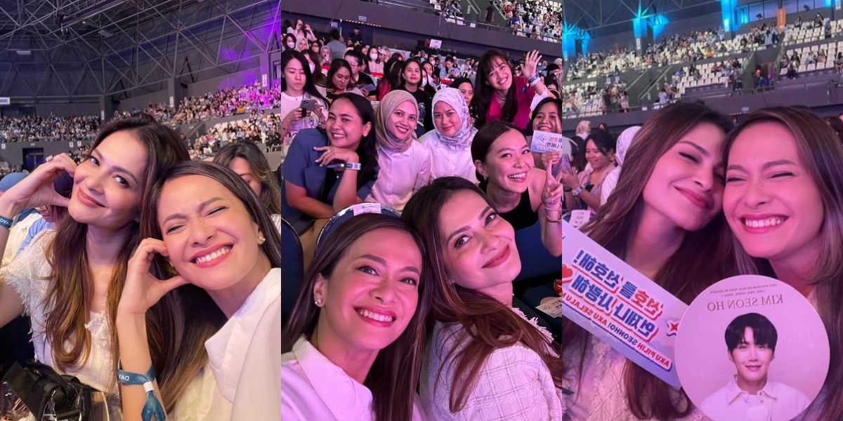 10 Photos of Cut Tary and Ersa Mayori Watching Kim Seon Ho's Fan Meeting Together, Bestie Duo Fangirl Mode - Meeting Seonhohada Feels Like a Struggle