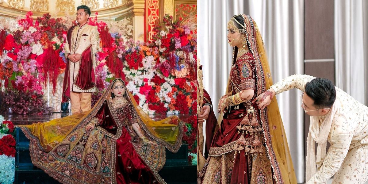 10 Portraits of Princess Isnari's Bollywood-Themed Wedding Dress, with Deep Philosophical Meaning - Directly Sent from India