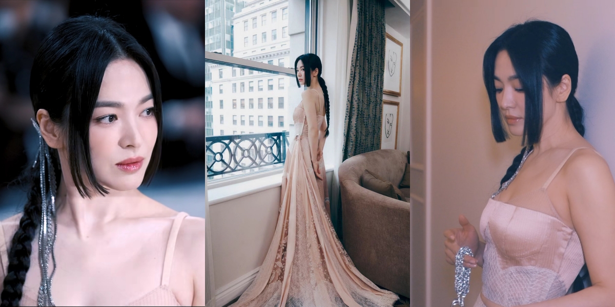 10 Stunning Details of Paripurna Song Hye Kyo's Beautiful Appearance at Met Gala 2023, Wearing Hair Extensions - All-Chain Accessories