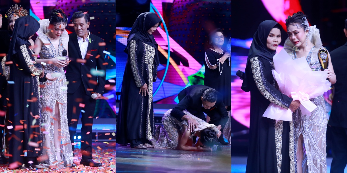 10 Moments of Melly Lee Winning First Place in D'Academy Asia 6, Tears of Joy Burst - Grateful Prostration Accompanied by Both Parents