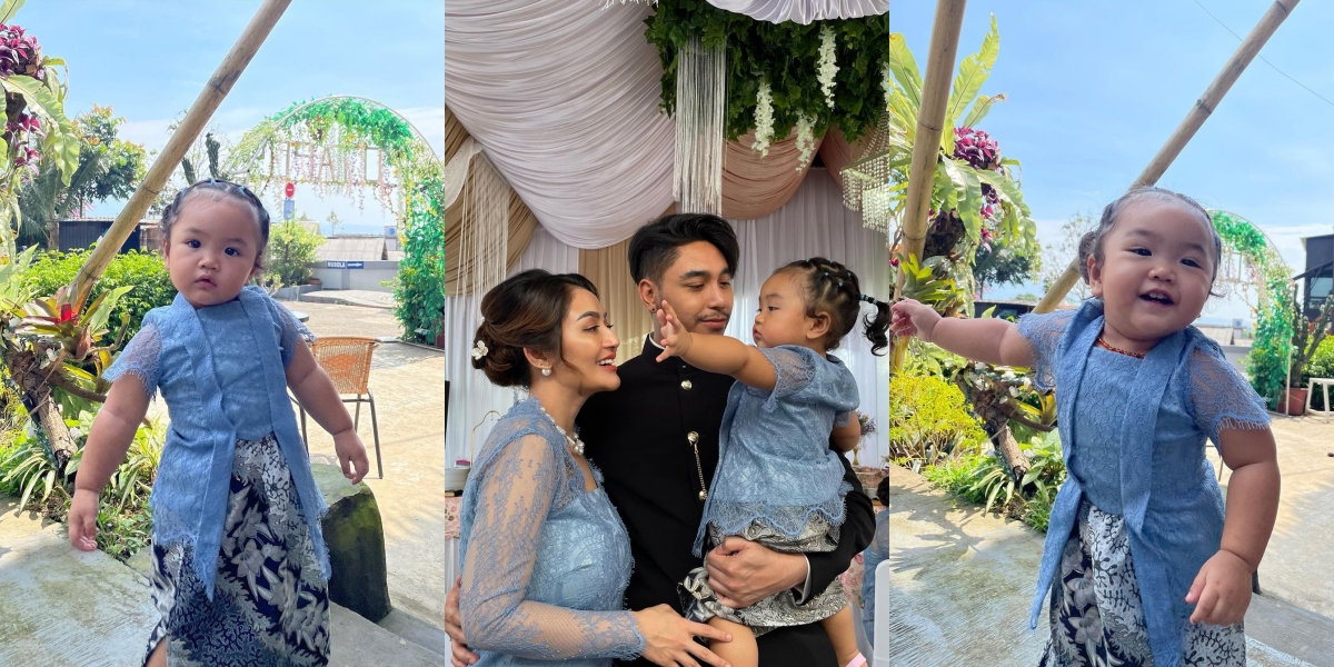 10 Adorable Photos of Xarena, Siti Badriah and Krisjiana's Daughter, Wearing Kebaya at a Wedding, Expertly Poses in Front of the Camera