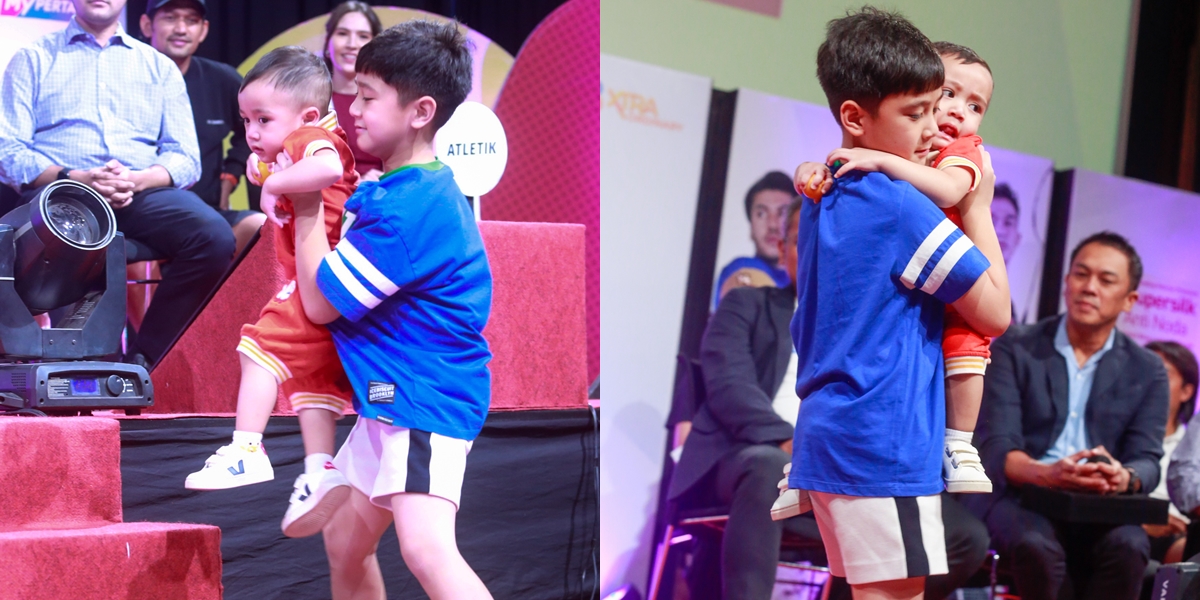 10 Adorable Pictures of Rayyanza 'Cipung' Carried by Rafathar, Captivating at the 'Indonesian Celebrity Sports Tournament' Press Conference