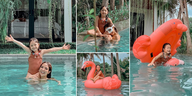 10 Photos of Gisella Anastasia Focusing on Accompanying Gempi After Breaking up with Wijin, Her Hilarious Expression When She Fell in the Water!