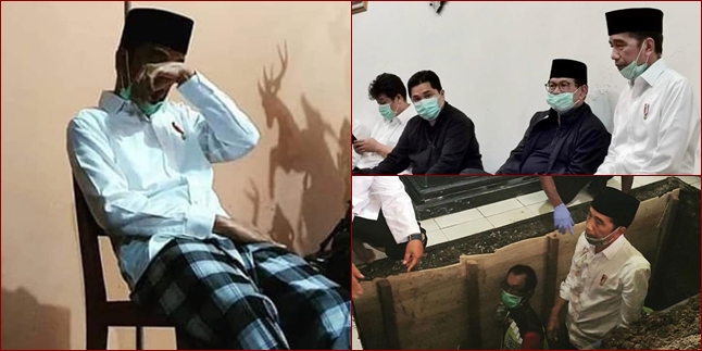 10 Touching Moments of Jokowi Accompanying His Mother's Funeral, Sitting Crying in a Chair to Descending into the Grave