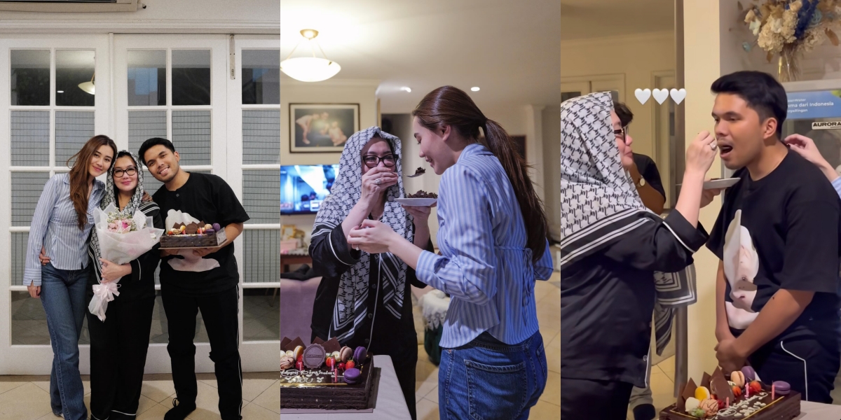 10 Photos of Reza Artamevia's Birthday Surprise from Aaliyah Massaid, Attended by Thariq Halilintar - Feeding the Prospective Son-in-Law with Birthday Cake