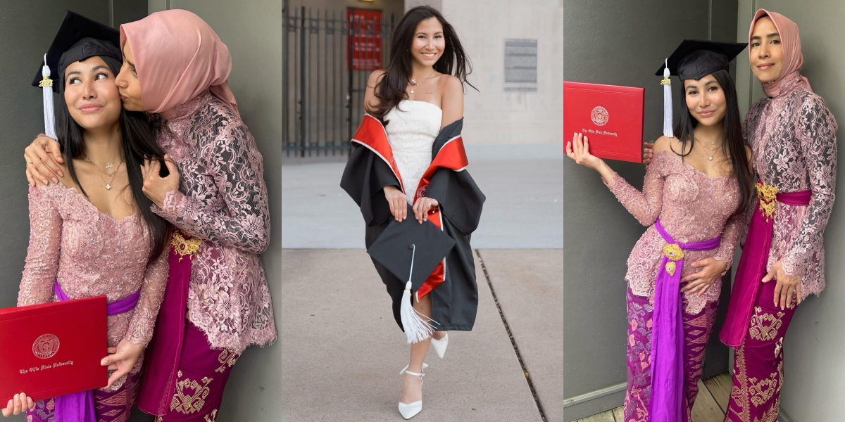 10 Portraits of Keysha Alea Putri Rico Ceper Graduating at Ohio State University, Beautifully Wearing Balinese Kebaya Accompanied by Her Mother